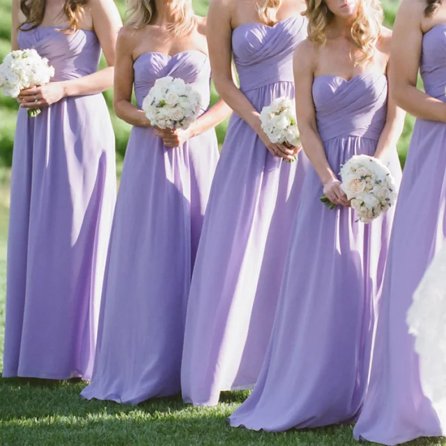 Long Lavender Bridesmaid Dresses Sweetheart Strapless A Line Long Lavender Bridesmaid Dresses Sweetheart Strapless A Line Dress 2017 Chiffon Vestido Madrinha Wedding Party
