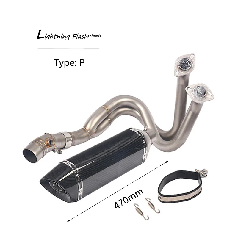 For- Kawasaki Z650 Ninja 650 Exhaust System Motorcycle Header Mid Link Pipe Slip On 51 mm Escape Exhaust Pipe - Цвет: P