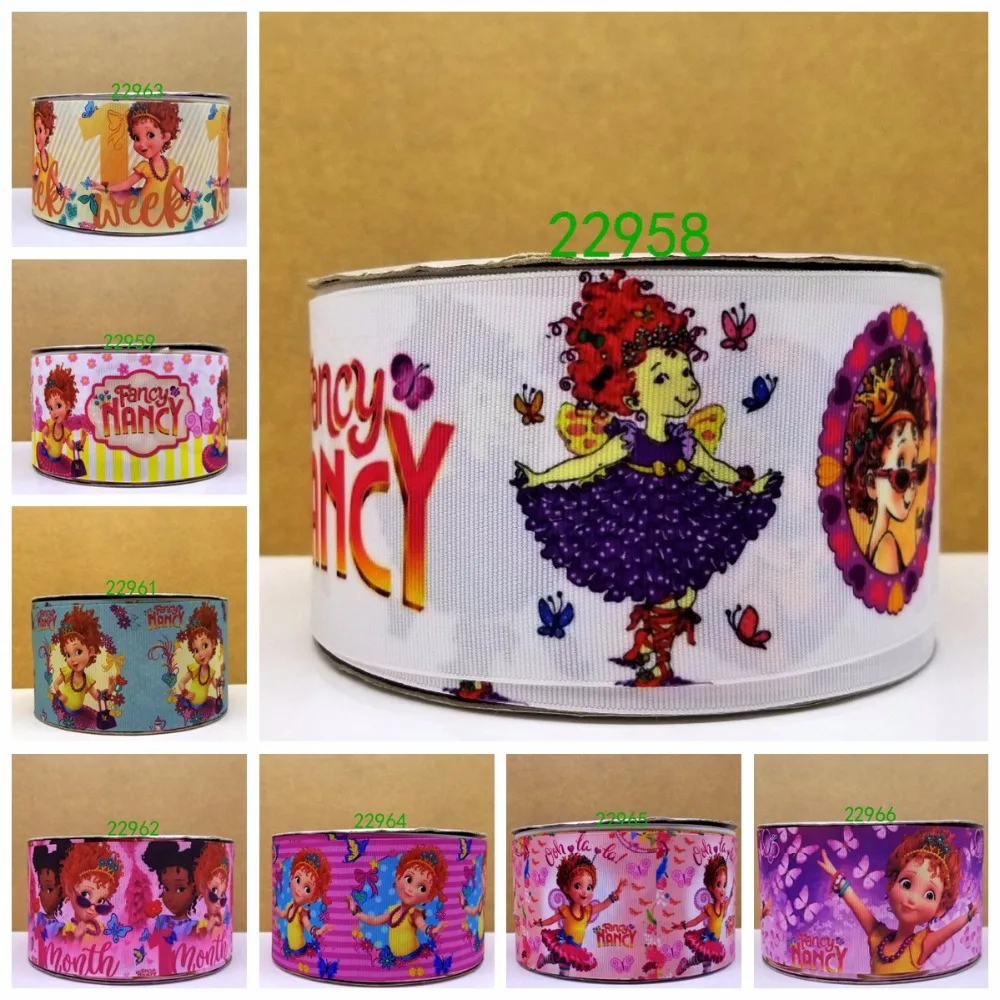 

Free shipping 50 yard cartoon printed grosgrain ribbon 22958