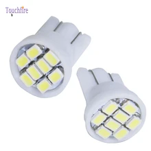 100 шт. светодиодный T10 W5W 1206smd 8SMD светодиодный авто лампы 194 168 192 на танкетке белые Подсветка регистрационного номера DC12V хвост шторка для боковых окон автомобиля лампы