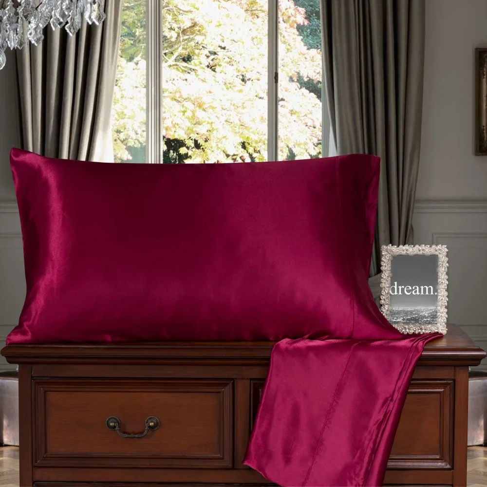 2PC CHARMEUSE SATIN PILLOWCASE Scent&Sation New York Silky Synthetic