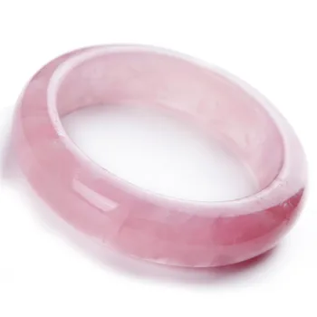

Genuine Natural Rose Pink Quartz Crystal Fashion Woman Lady Charming Bangle Bracelets Inner Diameter 56mm