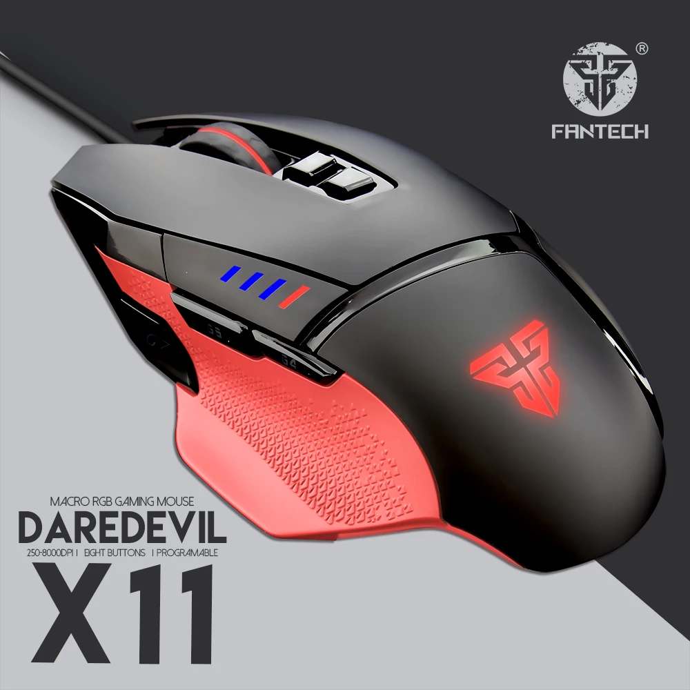 

Fantech X11USB wired Gaming mouse 8000dpi 8button RGB color back light optical game mouse for USB Computer Mouse gamer FPS PLUG