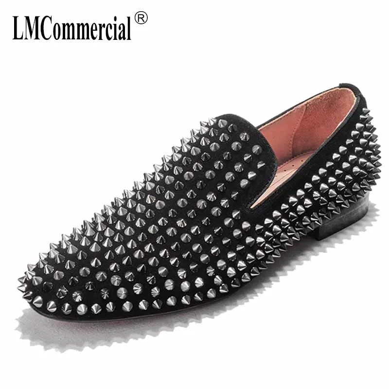 

spring autumn summer Europe men's loafer shoes Driving casual shoes soft breathable rivets lazy shoes all-match cowhide male