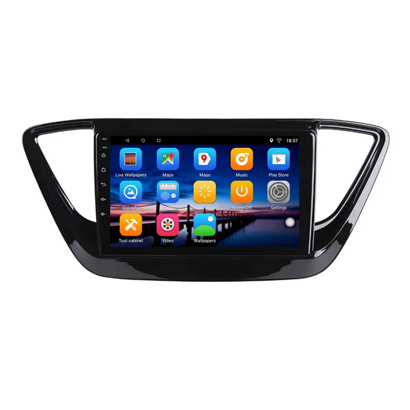 Cheap 2G RAM 32G ROM Android Car DVD GPS For Hyundai Verna Solaris 2017 2018 2019 Car Radio Video Player head unit Navigation stereo 18