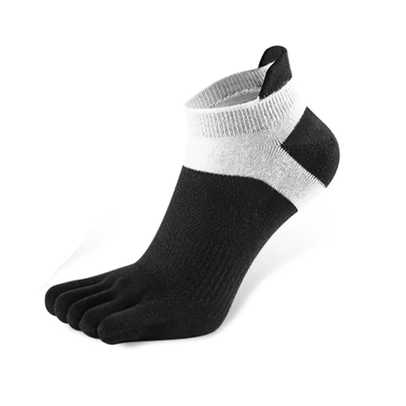 1 пара мужские носки носок с пятью пальцами Новая мужская сетка Meias спортивные носки с отдельными пятью пальцами ног удобные спортивные дышащие носки - Color: Black
