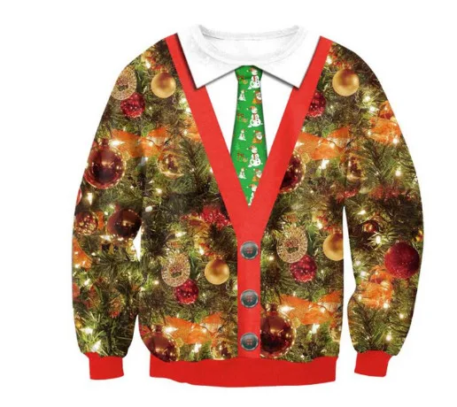 Новинка, унисекс, для мужчин и женщин, Уродливый Рождественский свитер для праздников, Санта-эльф, Рождественский принт, новинка, Осень-зима, блузки, одежда - Цвет: 8