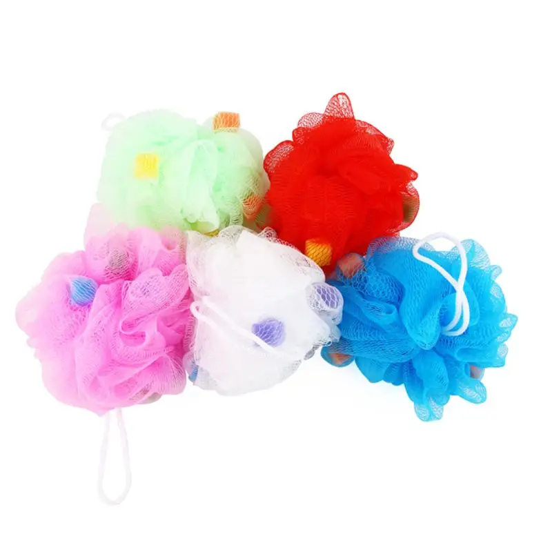 

1Pc Large Colorful Flower Bath Body Wash Foaming Mesh Net Shower Loofah Soft Sponge Bubbles Bathroom Tubs Cool Random Color