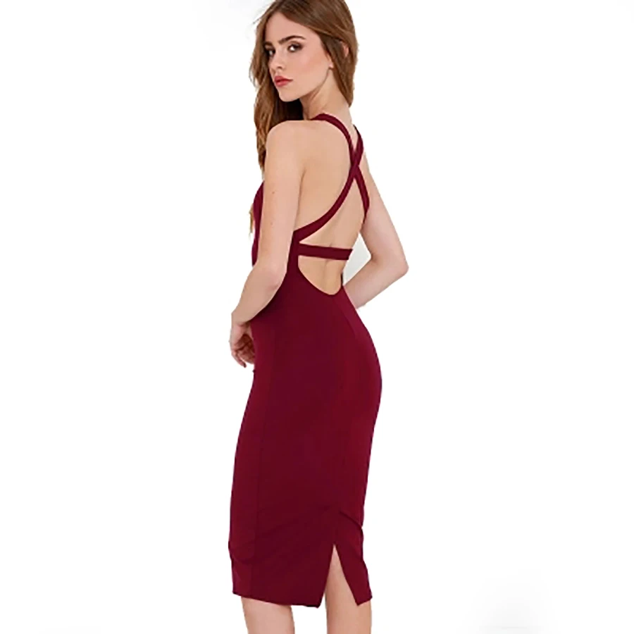 Summer Elegant Sexy Splice Women strap Dress Backless Deep V Neck Female Short Dress Party Style Lady Vestidos 60L0042 Dresses
