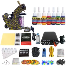Полный комплект для тату-катушки для подводки Shader Электропитание педаль иглы рукоятка наконечники татуировки тело и искусство TK105-71