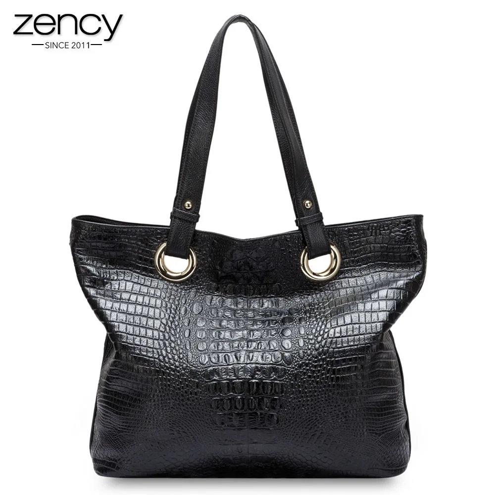 

100% Real leather women casual totes ladies Alligator handbags high capacity female a bag on shoulder Woman messenger bag purses