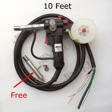 Нейлон тело зубчатый ролик JINSLU Бесплатные Части 10 футов MIG катушка пистолет толкатель подачи алюминиевый стальной факел без разъема SALE1