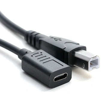 

New 30cm USB-C USB 3.1 Type C female Connector to USB 2.0 B Type Male Data Cable 100pcs/lot wholesale