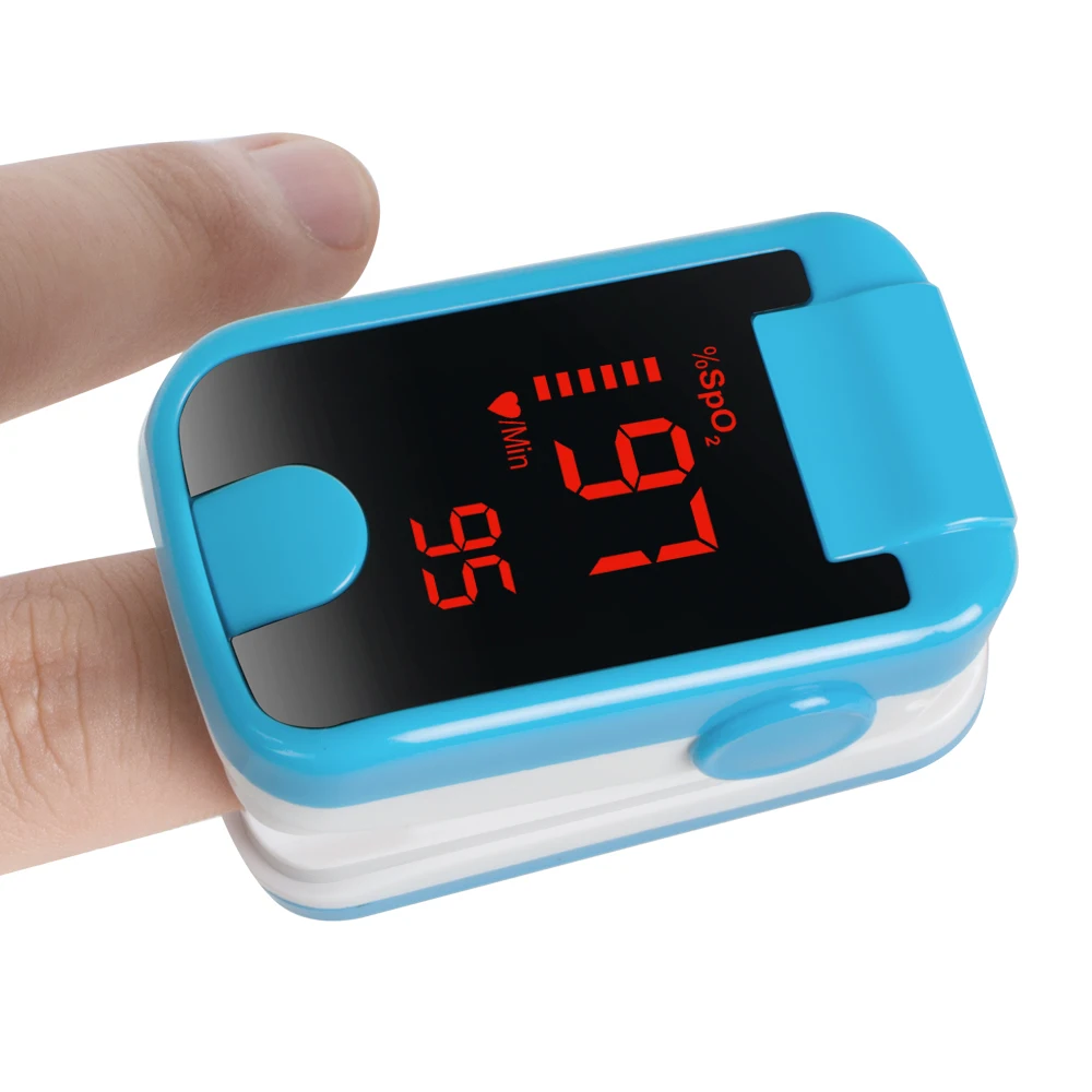 

Color Blue Portable LED Finger Tip Pulse Oximeter Blood Oxygen SpO2 PR Monitor
