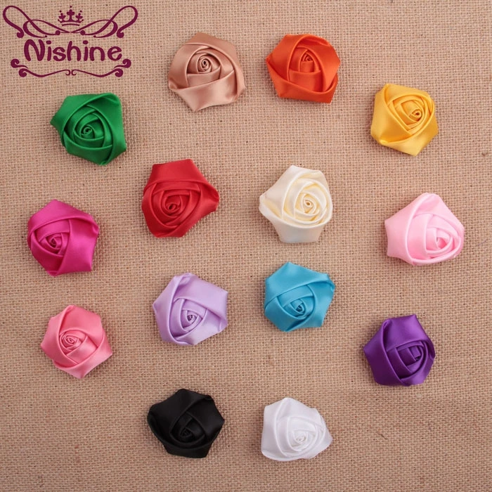 Nishine 30 шт./лот Новинка 2 &quotшикарный Шелковый атласный цветок розы для женщин