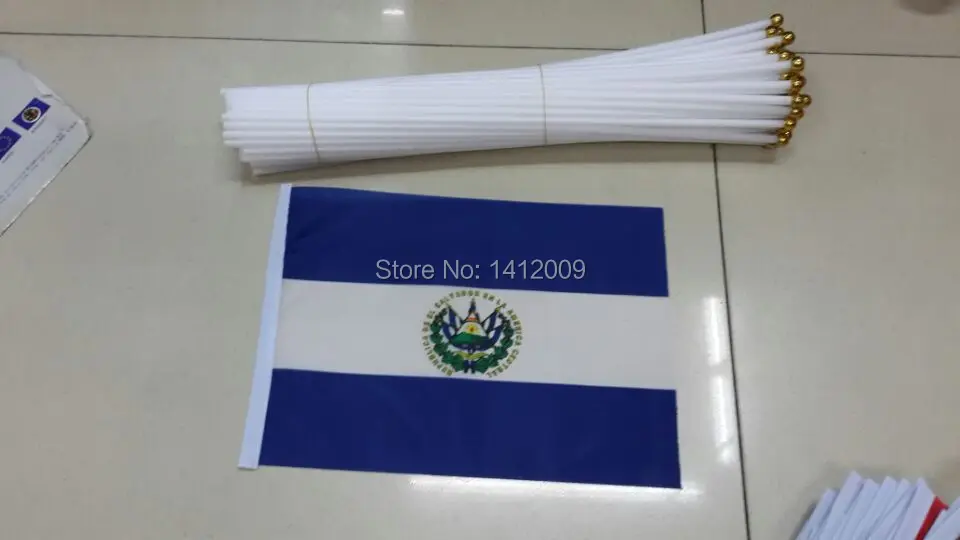 

Free Shipping 20*28cm El Salvador National Flag Office/Activity/parade/Festival/Home Decoration 2016 New fashion