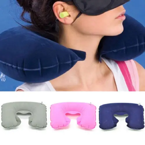 

U-Shape Neck Travel Pillow Folding Neck Air Cushion Inflatable Travel Pillows Portable Comfortable Business Trip Outdoor 2018