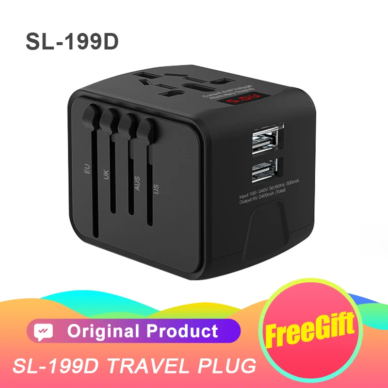 Universal Travel Adapter All-in-one International Charger 2.4A 2 USB Wall for US UK EU AU | Электроника