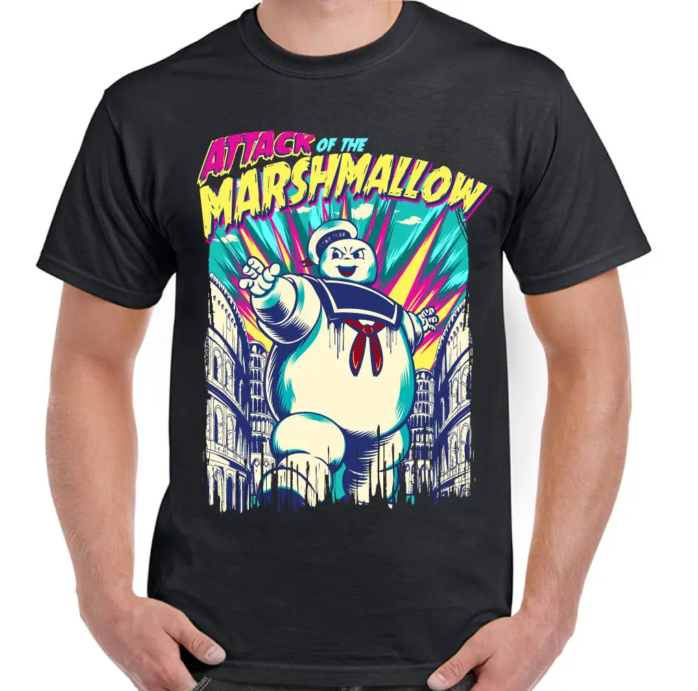 Attack Of The Marshmallow Man Stay Puft Mens Funny Ghostbusters