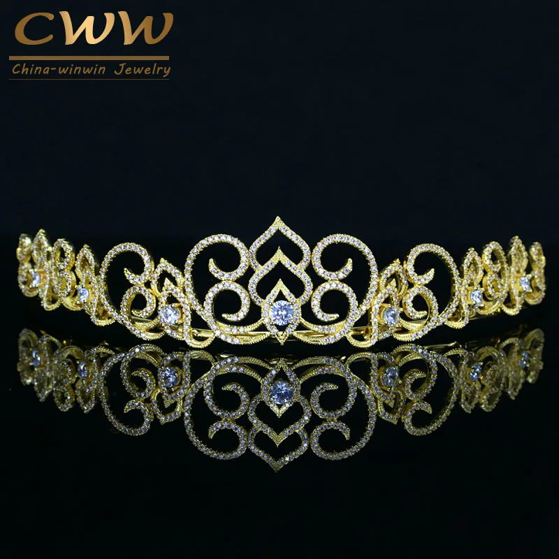 CWWZircons Luxury Cubic Zirconia Stone Yellow Gold Color Big European