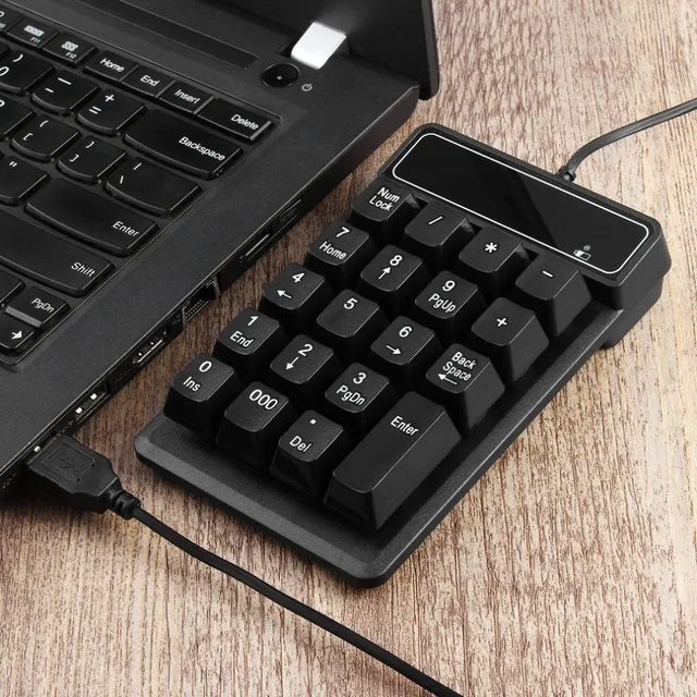 Wired Number Keyboard USB Wired Connection 19 Keys Slim Mini Numeric Keypad Mechanical Feeling for laptop teclado toetsenbord