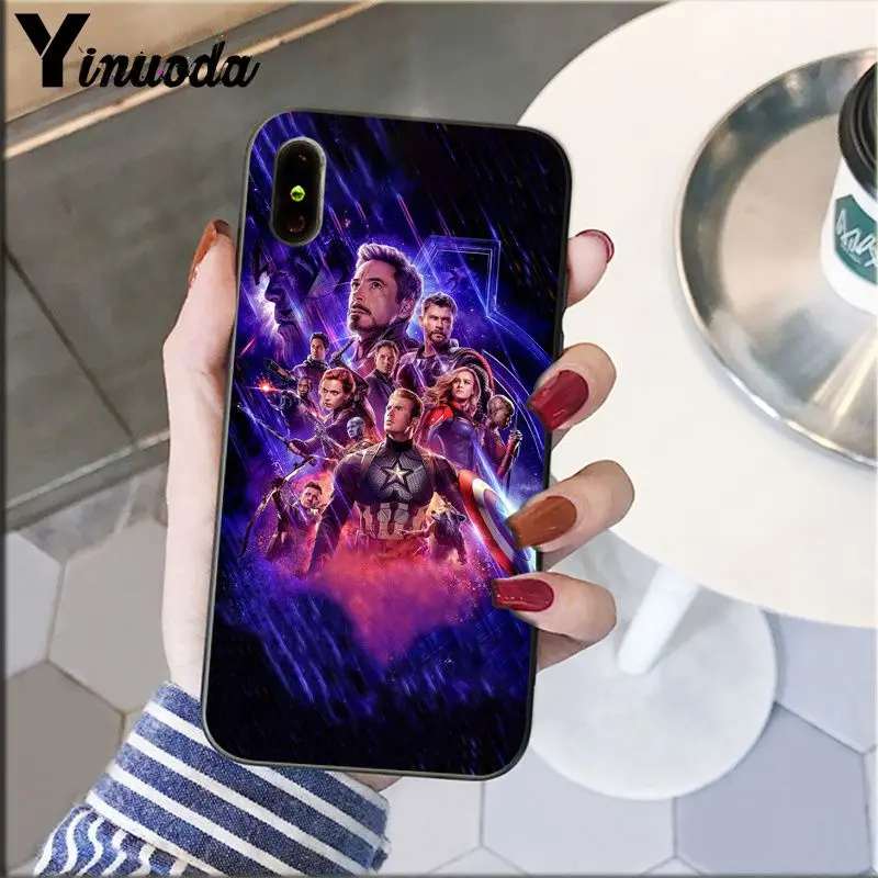 Yinuoda Marvel Мстители Герои комиксы DIY Роскошный Высокий протектор на конце чехол для iPhone 6S 6plus 7plus 8 8Plus X Xs MAX 5 5S XR