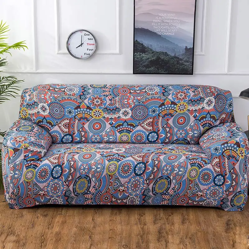 Baratos Funda de sofá de impresión colorida geométrica fundas elásticas anti suciedad funda de sofá funda de muebles de sofá toalla todo envoltura