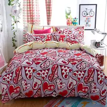 Home Textiles love language style bedding sets 3 4Pcs of duvet cover bed sheet pillowcase King