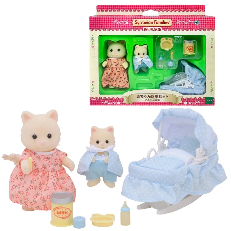 Sylvanian Families кукольный домик мебель фигурка игрушки куклы кошка мама и ребенок Колыбель Набор#22348