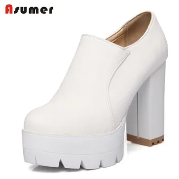 

Asumer 2020 Hot sale spring autumn high heels shoes solid pu platform party shoes women pumps contracted big size 34-43