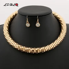 Макси… от lzhlq толстое металлическое панк ожерелье-чокер модное женское Брендовое регулируемое кольцо правильной геометрической формы, модный вечерние ювелирные изделия