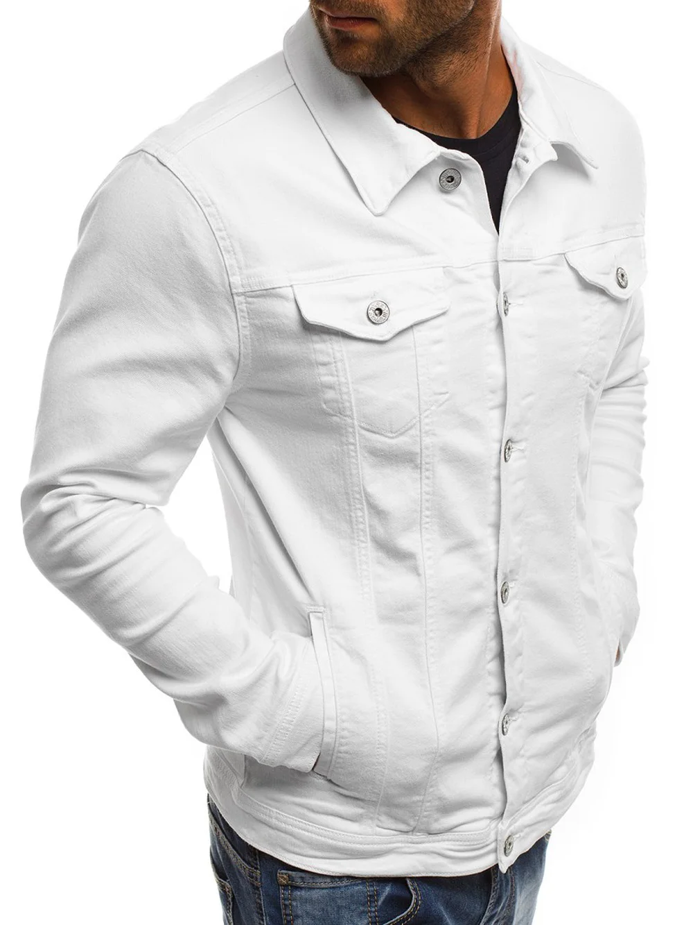 Мужская джинсовая куртка высокого качества модные джинсовые куртки приталенная Повседневная Уличная винтажная Мужская джинсовая одежда размера плюс M-3XL