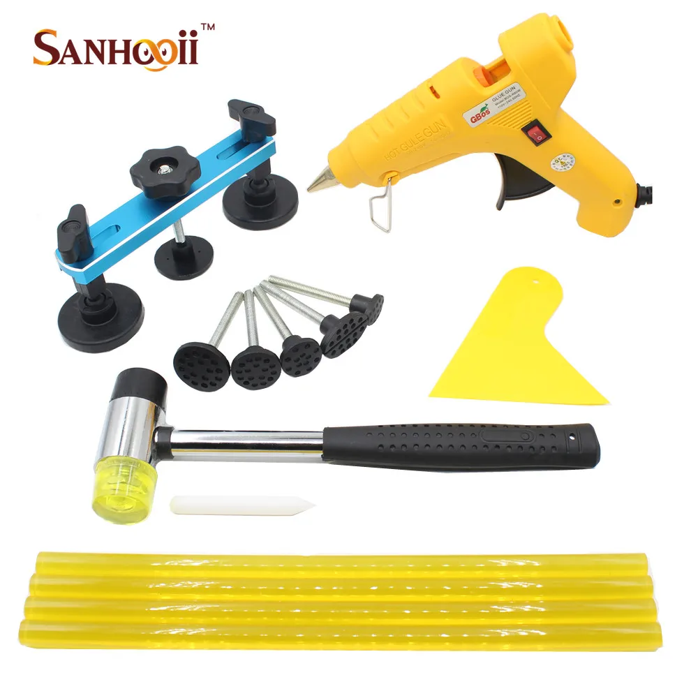 

Paintless Dent Repair Tools Set With Glue Gun Hammer Nylon Pen glue sticks For DIY Car Auto Repair Tool