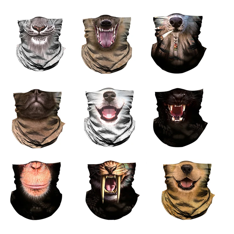 Outdoor Sports Bicycle 3D Magic Headband Neck Warmer Cycling Face Mask Bike Head Scarf Bandana Scarves Animal Mask