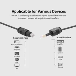 150 см 3,5 мм аудио кабель позолоченный Toslink к Мини Toslink Цифровой оптический волоконный квадратный круглый интерфейс (черный)