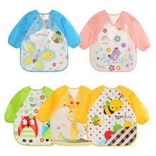 Из мультфильма, популярная яркая детская одежда с рисунком персонажей принтами Детский фартук детские нагрудники водонепроницаемый, с длинными рукавами, нагрудники для новорожденных аксессуары для малышей для мальчиков и девочек, слюнявчик