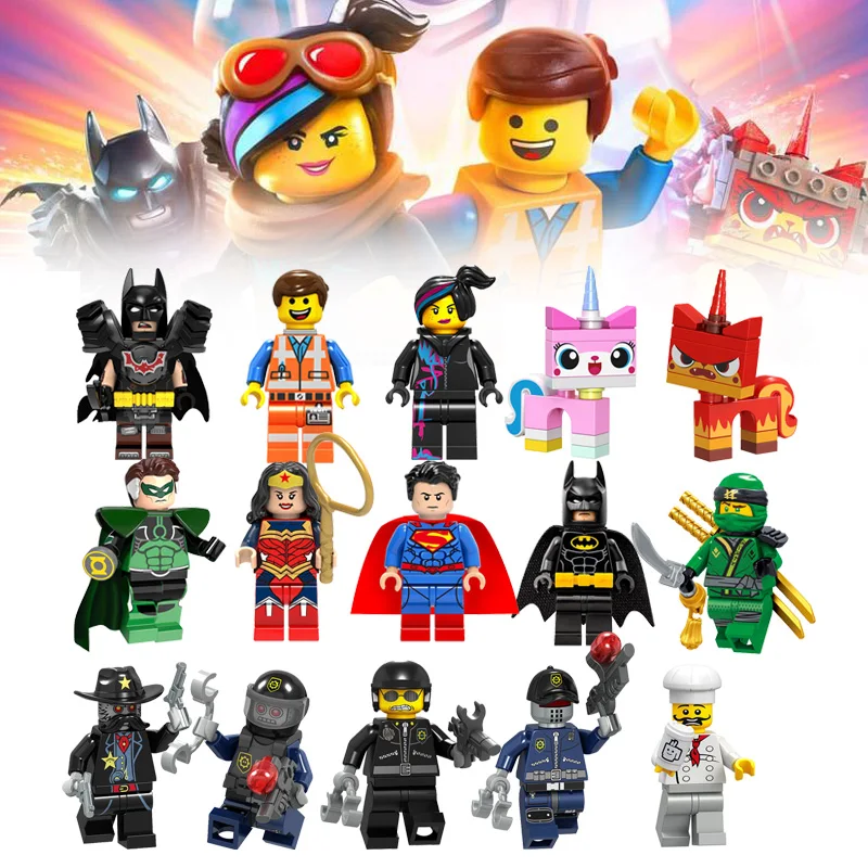 

New SingleSale Building Blocks Emmet Wyldstyle Sheriff Gordon Legoing Movie 2 Bricks Figures Unikitty Legoe Minifigured Kid Toys