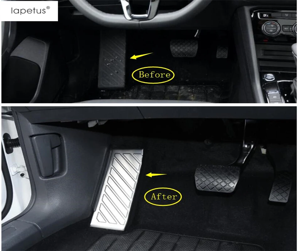 

Lapetus Accessories Fit For Volkswagen VW Tiguan 2016 - 2019 Left Foot Rest Pedal Pad Plate Footrest Panel Molding Cover Trim