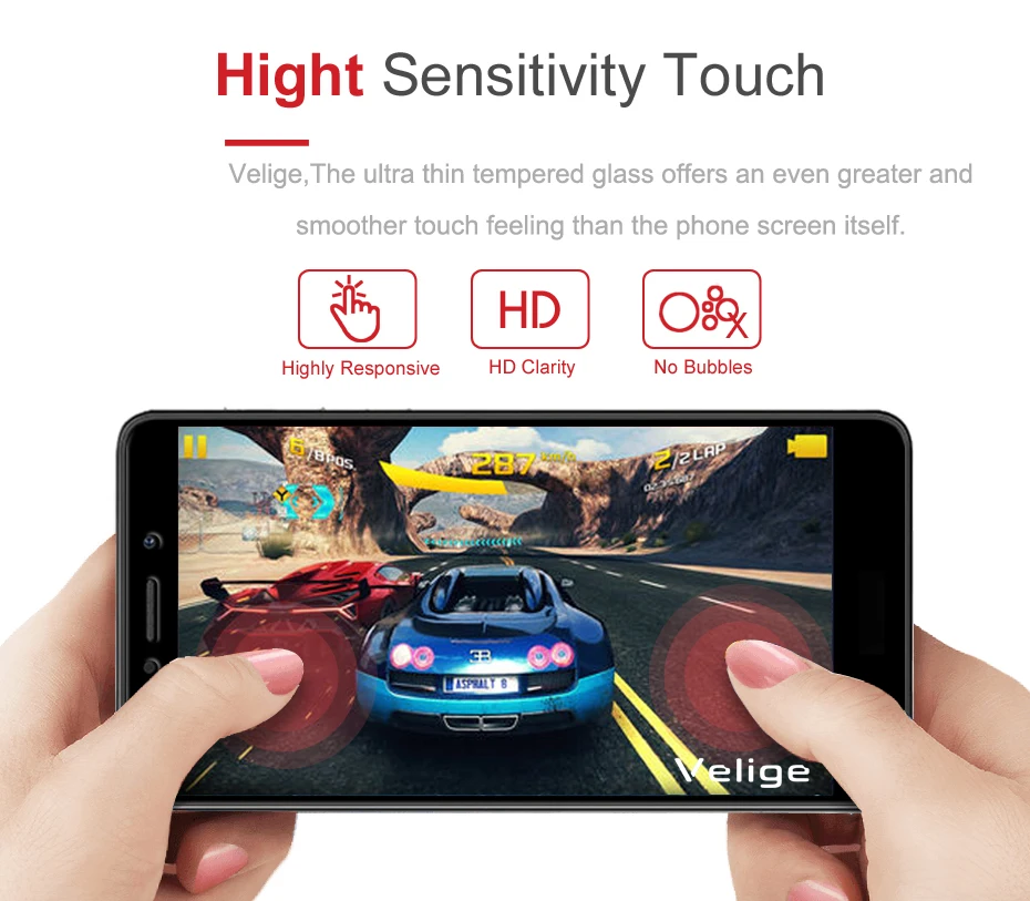 Velige 9H Full Cover Tempered Glass for Huawei Honor 6X Honor6X 6 X Screen Protector Real 2.5D Toughened Safety Glass Film (3)