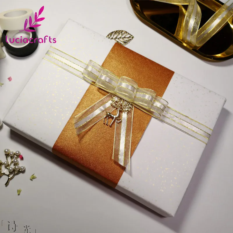 Lucia crafts 20 мм однотонные вышитые ленты из органзы сделай сам для упаковки волос