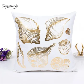 

Fuwatacchi Christmas Cushion Cover Black Gold Foil Merry Christmas Pillow Cover Deer Leaf for Home Chair Sofa Decorative Pillows