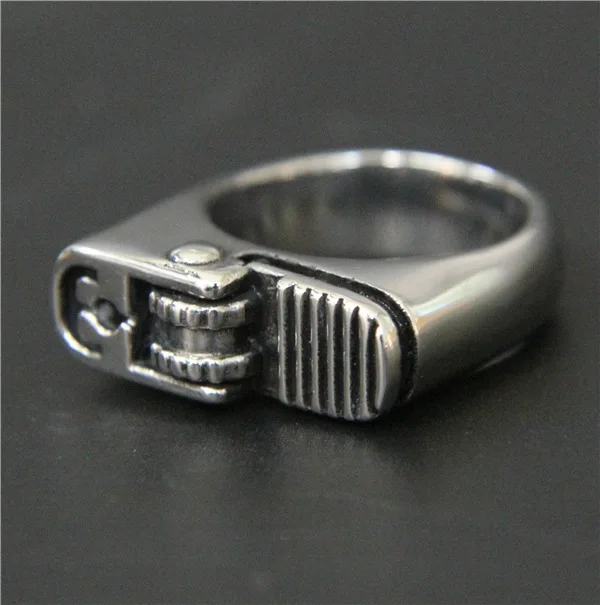 Крутой стиль Байкер Новое поступление серебряное полировочное кольцо горячее кольцо из нержавеющей стали мужское кольцо прикуриватель модное крутое кольцо