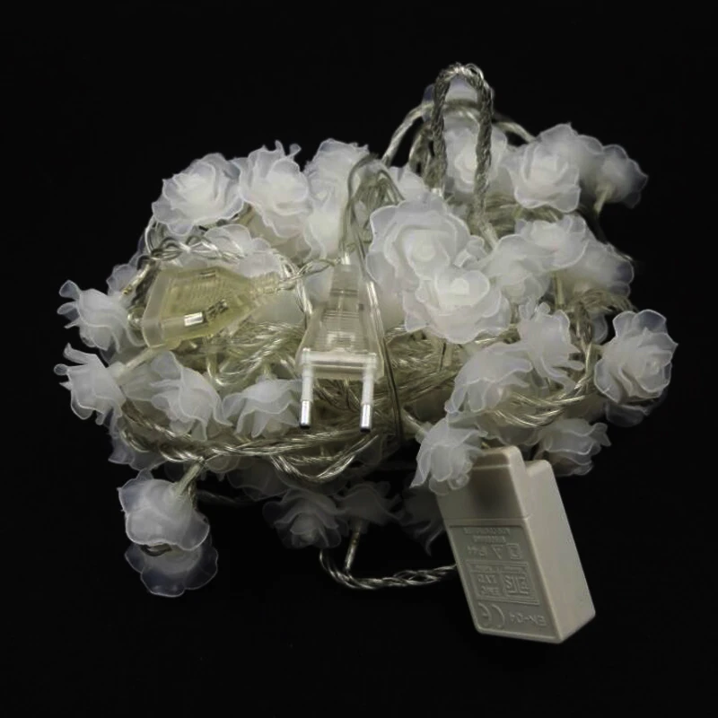 

10m 100 Bulbs led string lights Rose flower guirlande lumineuse LED Christmas lamps Garland outdoor lighting wedding decorations