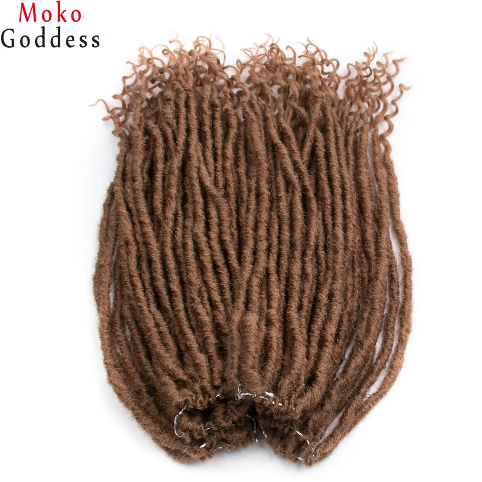 Mokogoddess вязание крючком волосы для наращивания Faux locs вьющиеся плетеные пряди плетение волос оптом синтетические волосы Омбре косы - Цвет: #27