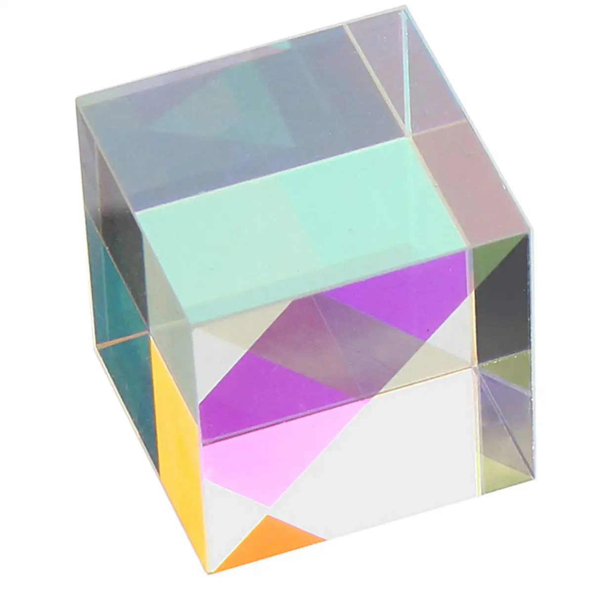 

20x20mm K9 Cube Prism Laser Beam Combine Cube Splitter Glass Decor Square Cube RGB Instruments Teaching Tools Decoration
