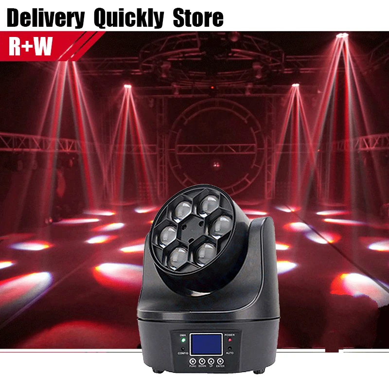 

Show Time Mini Bee Beam Moving Head 6pcs 10W RGBW 4IN1 Effect Light Good Use for Home entertainment party KTV Night Club Dance