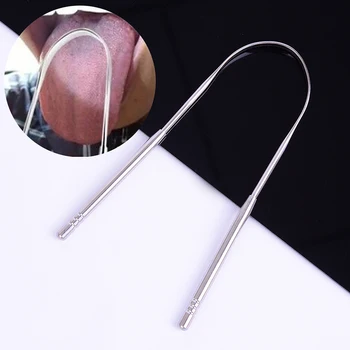 

1PCS Tongue Cleaner Stainless Steel Silica Handle Tongue Scraper Oral Hygiene Dental Tongue Cleaning Brush Oral Care