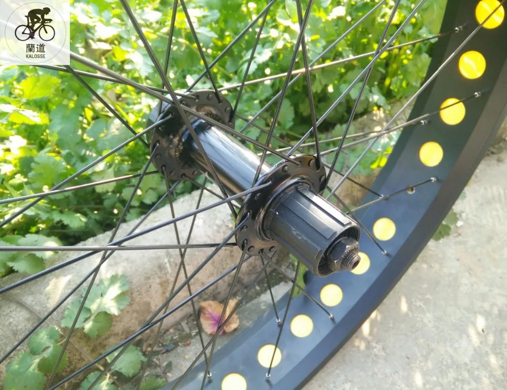 Excellent Kalosse aluminum alloy  26*4.0 tires  fat  bike wheels  21/24/27/30S cassette  26inch  ball Hubs . Beach Bicycle wheels 9