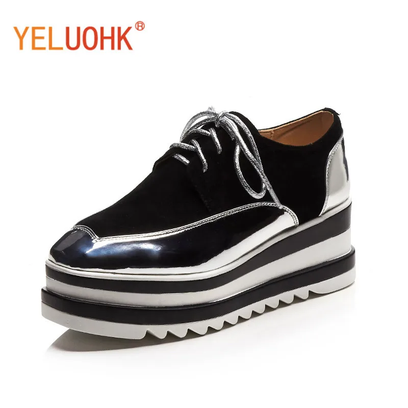 Dames Hauts 2018 Talons Black forme gray Femmes Chaussures Haute Printemps Plate Pompes Qualité Daim Naturel En A0RPxx