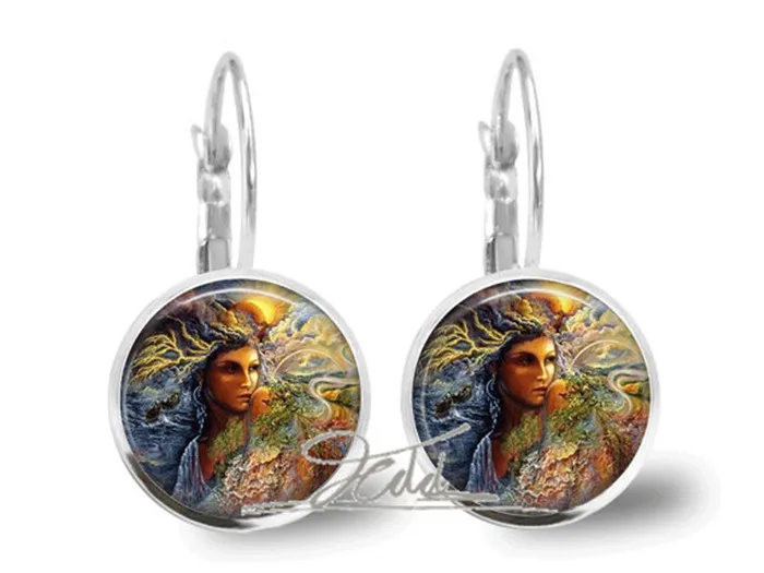 

Brincos Glass Earrings Moon Jewelry Wiccan Sun Jewelry Silver Earrings Women Crystal Glass Art Statement Earrings for women